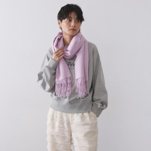 OPAQUE.CLIP 大判無地フリンジボリュームストール - 画像 (9)