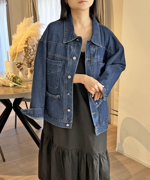 Jewelobe カバーオール 4ビッグポケットデニムカバーオール レディース - 画像 (6)