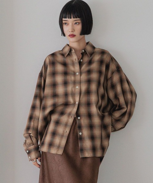 LOWRYS FARM ブラウス シャツ アソートチェックBIGシャツ 525629 レディース - 画像 (3)