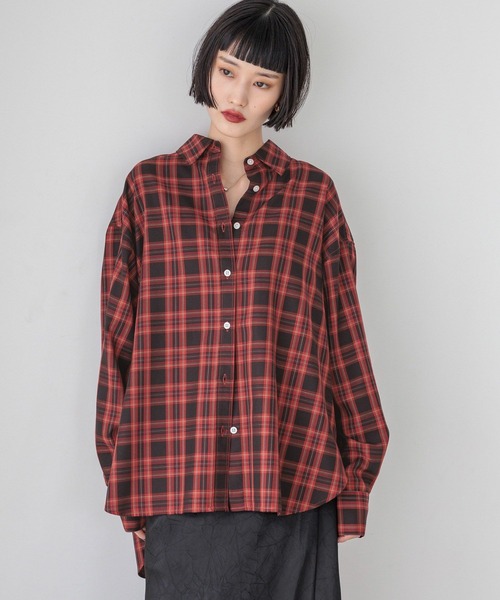 LOWRYS FARM ブラウス シャツ アソートチェックBIGシャツ 525629 レディース - 画像 (7)