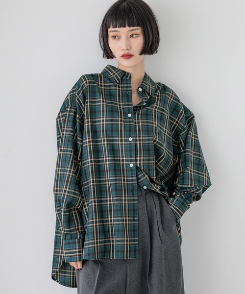 LOWRYS FARM ブラウス シャツ アソートチェックBIGシャツ 525629 レディース - 画像 (4)