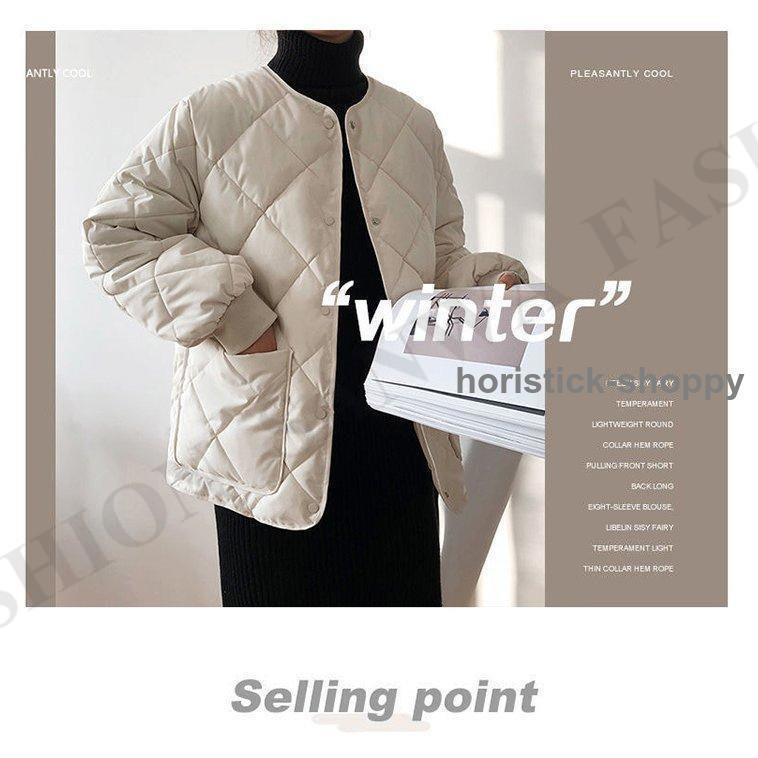 コート中綿コートレディースキルティングコートノーカラージャケット秋冬40代カジュアル綿入りコートショット丈オーバー学生アウター大きいサイズ - 画像 (4)