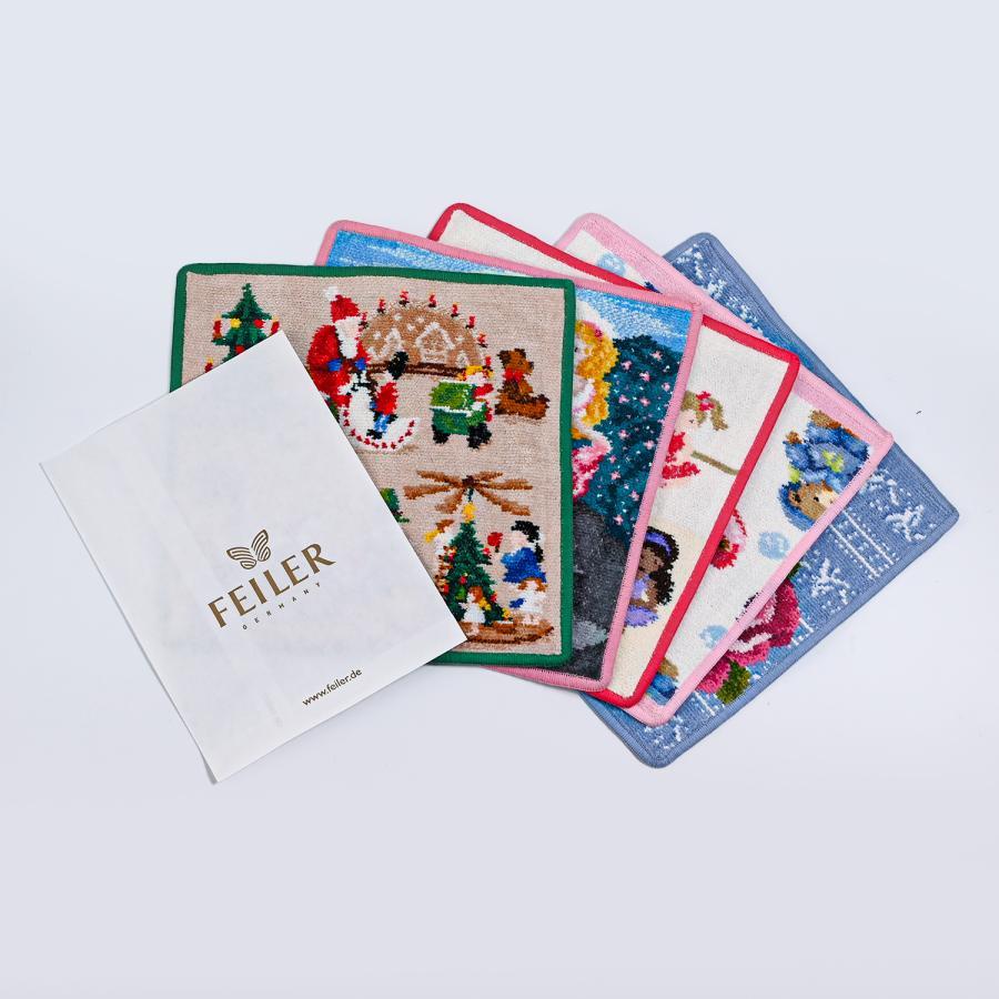 feiler 並行輸入品 フェイラー FEILER ハンカチ ハンドタオル 25cm×25cm FATIMA PETIT ファティマプチ ブラック レッド グリーン【刺しゅう名入れ可有料】 - 画像 (3)