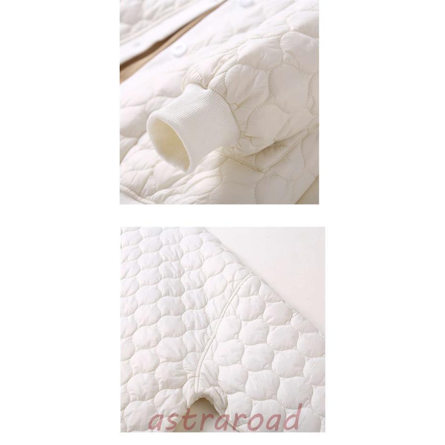 中綿ジャケット レディース スタジャン 中綿 長袖 キルティング 中綿入り コート 秋冬 アウター 前開き カーディガン 羽織り 防寒 軽い ポケット付き - 画像 (8)