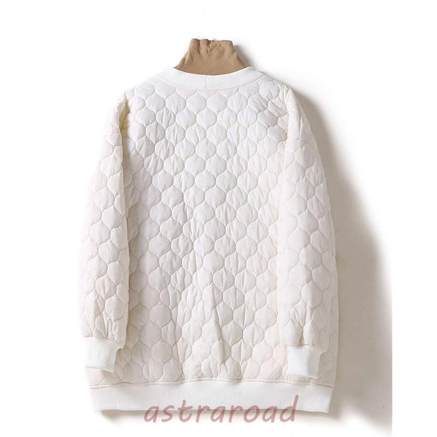 中綿ジャケット レディース スタジャン 中綿 長袖 キルティング 中綿入り コート 秋冬 アウター 前開き カーディガン 羽織り 防寒 軽い ポケット付き - 画像 (9)