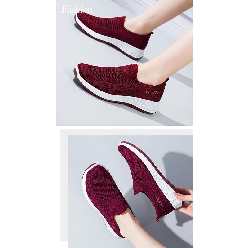 【特価】スリッポンスニーカー軽量ストレッチおしゃれレディース高齢者ランニングシューズ春夏秋スポーツウォーキング歩きやすい疲れない - 画像 (7)