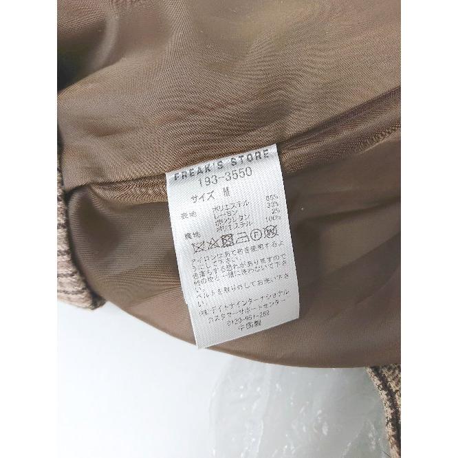 ◇ ◎ FREAK'S STORE フリークスストア チェック ノーカラー 長袖 ジャケット サイズM ブラウン マルチ レディース P - 画像 (3)