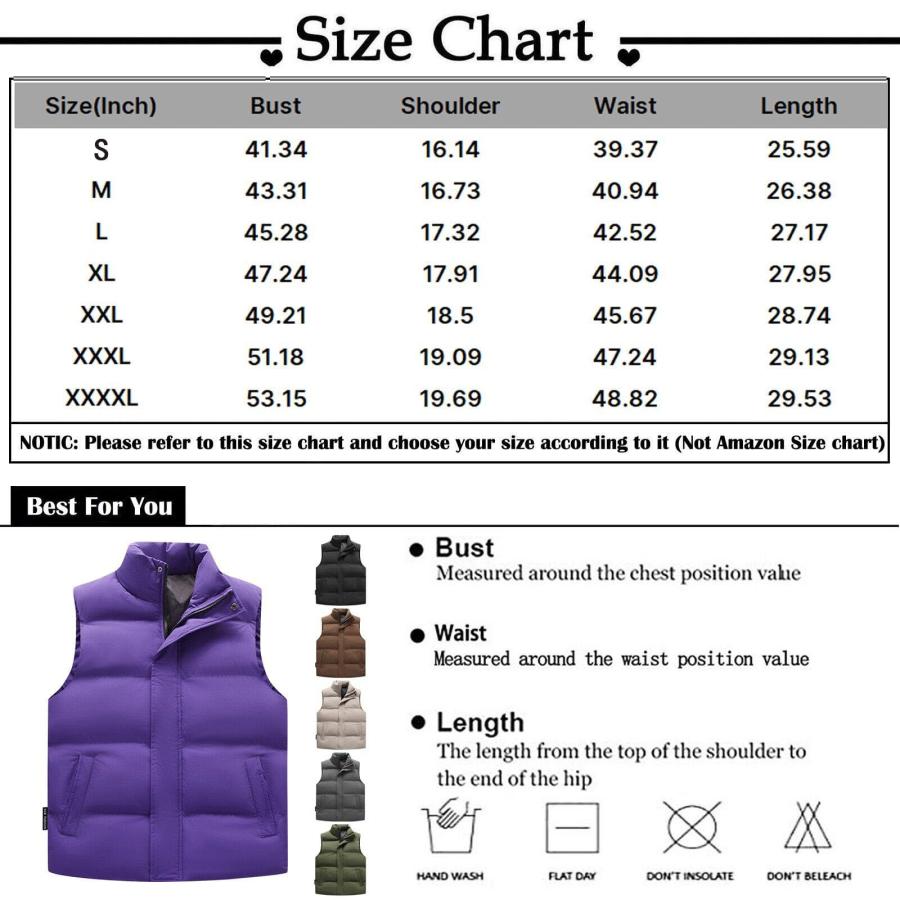 【並行輸入品】WENKOMG1 Winter Puffer Vest For Men,Lightweight Packable Ski Ves - 画像 (6)