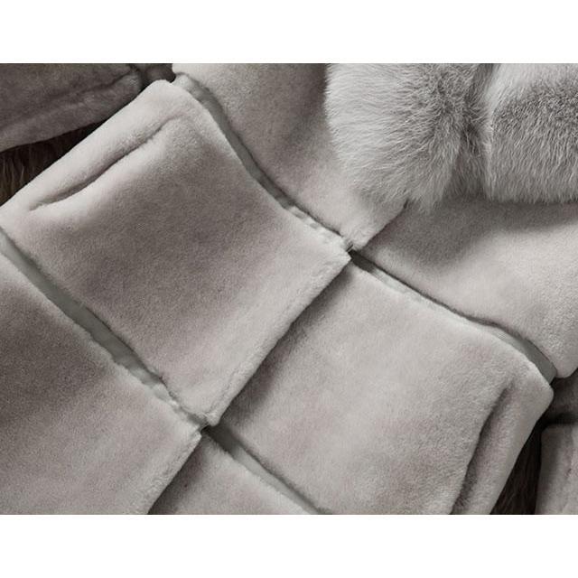 ファー付きファー襟 ウールコート 毛皮コート 膝上丈アウター レディース フェイクファーコート 高級感 パーティー 結婚式 通勤 秋冬新作 - 画像 (5)