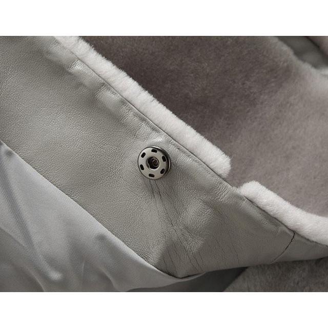 ファー付きファー襟 ウールコート 毛皮コート 膝上丈アウター レディース フェイクファーコート 高級感 パーティー 結婚式 通勤 秋冬新作 - 画像 (6)