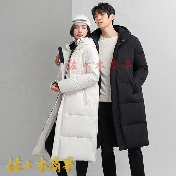 ダウンジャケット メンズ ロングコート 中綿入れ ユニセックス フード 大きいサイズ 厚手 暖かい 真冬対応 ジップ シンプル 軽量 長袖 - 画像 (3)