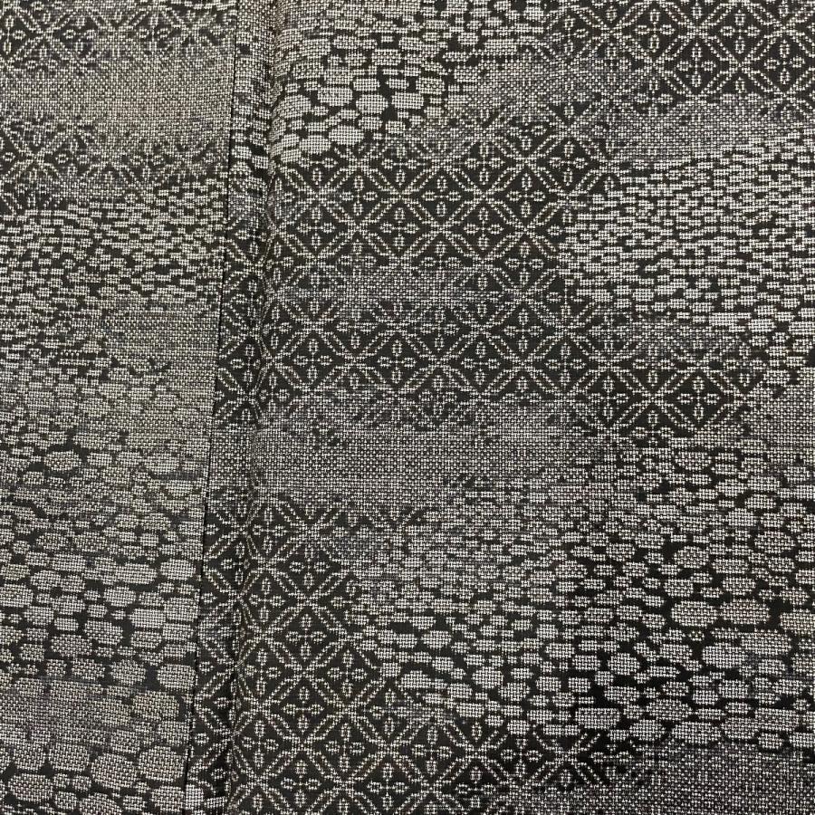 紬 身丈157cm 裄丈62cm S 袷 花 霞 焦茶色 正絹 秀品 中古 - 画像 (3)