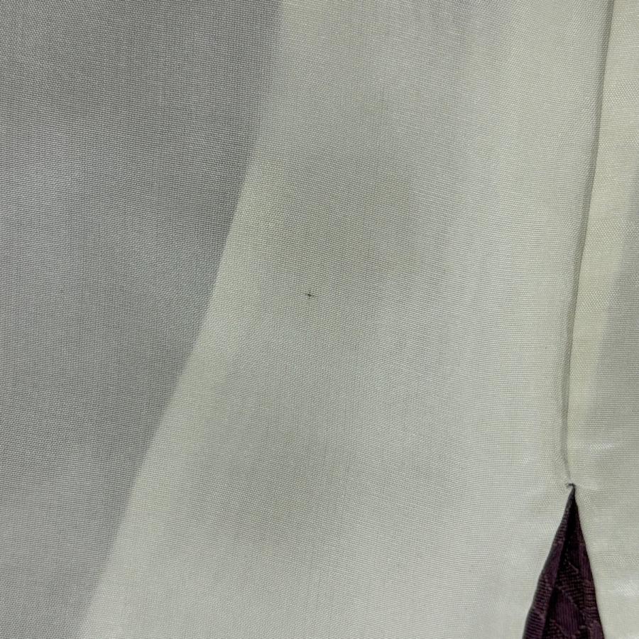 色無地 身丈156cm 裄丈62.5cm S 袷 青海波 紫 正絹 秀品 一つ紋 中古 - 画像 (4)