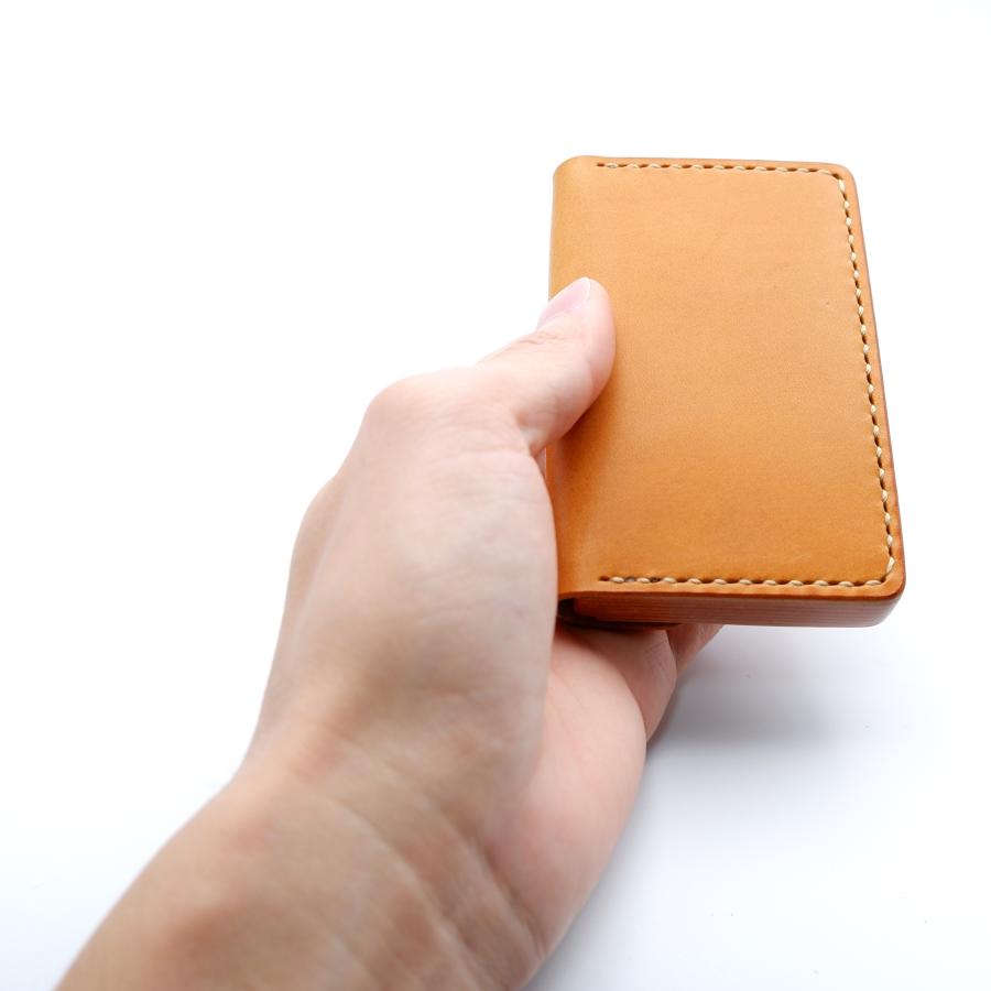 名刺入れ フラップ 積み革 6色 本革 ヌメ革 姫路産レザー メンズ レディース 国産 名入れ 刻印無料 ギフト プレゼント 牛革 使いやすい - 画像 (6)