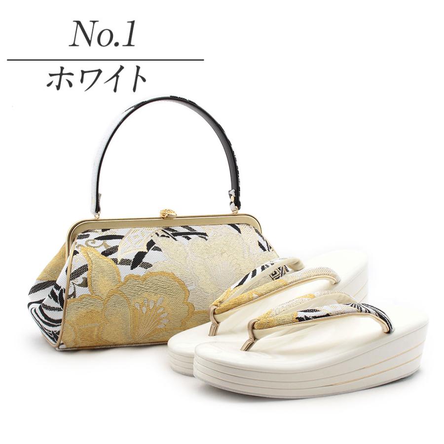 Kisste 草履バッグセット 成人式 振袖 世美庵 L フリーサイズ 白 黒 礼装 フォーマル 女性 POINT - 画像 (5)