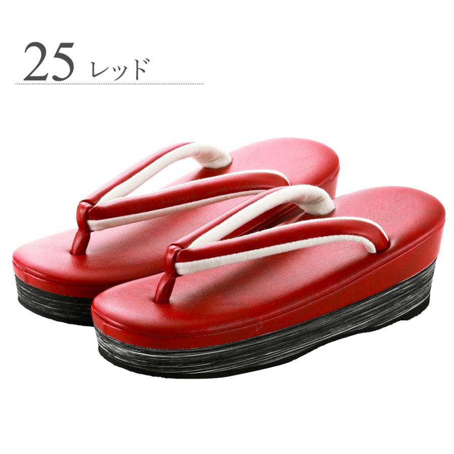 女性用 日本製 洒落用 カジュアルEVA草履 レザー調 ぞうり単品 全5色 Lサイズ ku-6 - 画像 (4)