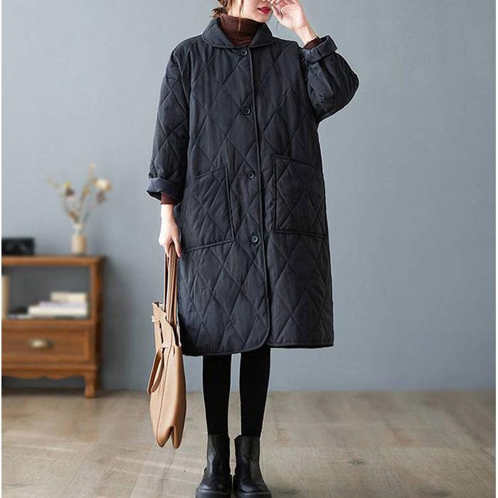 キルティングコート レディース 通販 コート 羽織り アウター ロングコート 中綿コート 中綿ジャンパー ジャケット 防寒コート シンプル 無地 防寒 暖かい - 画像 (5)