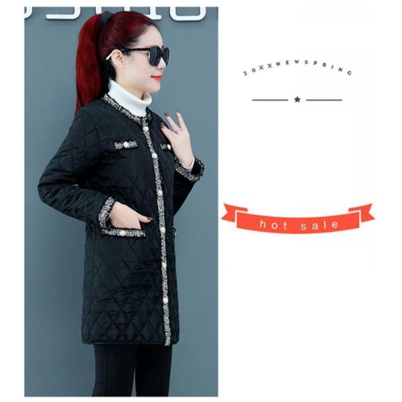 レディース キルティングコート 防寒 ノーカラー 上着 長袖 ゆったり 秋 ミドル丈 大きいサイズ 中綿 冬 ロングコート 無地 イ - 画像 (8)