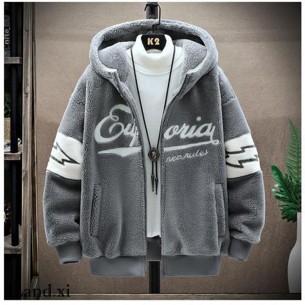 フリースジャケット ボアジャケット モコモコ 厚手 保温 20代30代40代 メンズ アウター フリースコート 通勤 通学 カジュアル 防寒ジャケット - 画像 (6)