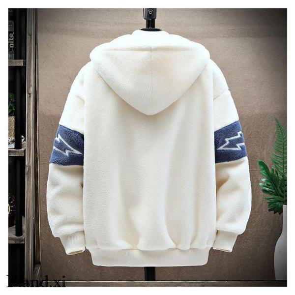 フリースジャケット ボアジャケット モコモコ 厚手 保温 20代30代40代 メンズ アウター フリースコート 通勤 通学 カジュアル 防寒ジャケット - 画像 (9)