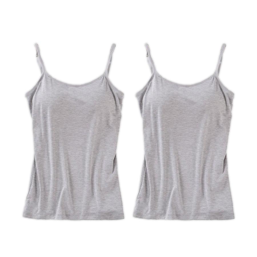 お得な2枚セット! ブラトップ カップ付きキャミソール ブラキャミソール カップ付き ブラキャミ キャミソール インナー ノンワイヤー - 画像 (3)