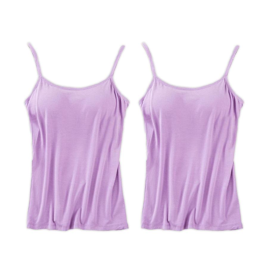 お得な2枚セット! ブラトップ カップ付きキャミソール ブラキャミソール カップ付き ブラキャミ キャミソール インナー ノンワイヤー - 画像 (5)