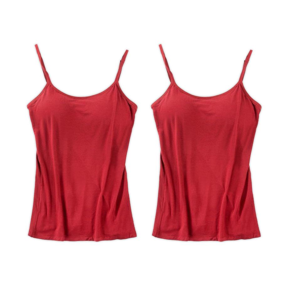 お得な2枚セット! ブラトップ カップ付きキャミソール ブラキャミソール カップ付き ブラキャミ キャミソール インナー ノンワイヤー - 画像 (7)