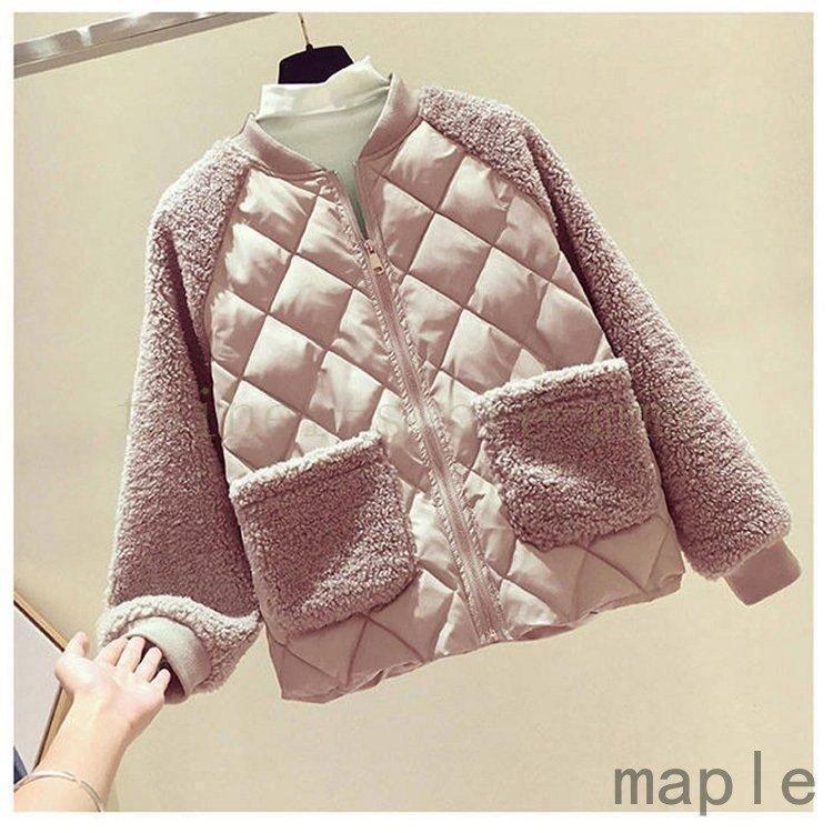 コート 中綿コート レディース キルティングコート エコボア切り替えジャケット 秋冬 40代 カジュアル もこもこショット丈 オーバー 学生アウター - 画像 (5)