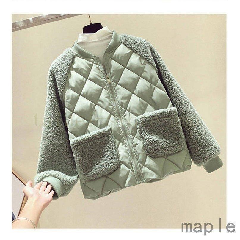 コート 中綿コート レディース キルティングコート エコボア切り替えジャケット 秋冬 40代 カジュアル もこもこショット丈 オーバー 学生アウター - 画像 (7)