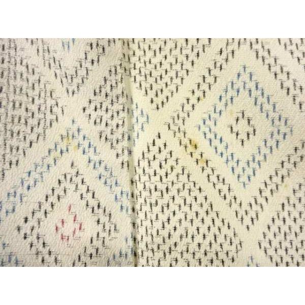 ys7354213; 斜め格子模様織り出し本塩沢着物【アンティーク】【着】 - 画像 (4)