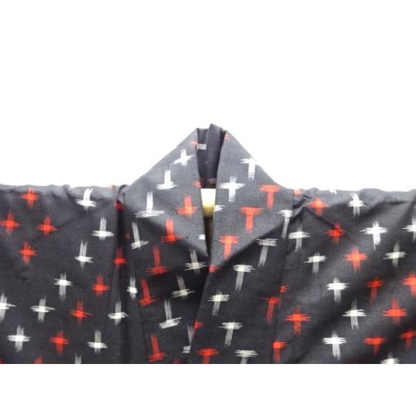 ys7476095; 十字絣織り出し銘仙単衣着物【大正ロマン】【着】 - 画像 (5)