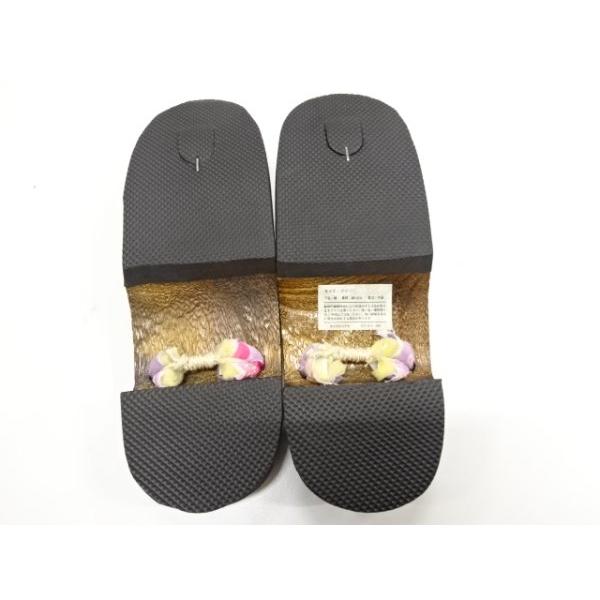 ys7517423; 未使用品 花模様鼻緒 桐下駄(24センチ)【着】 - 画像 (3)