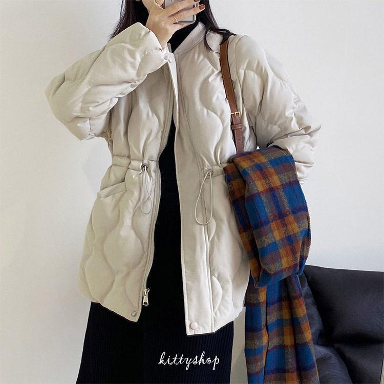 【タイムセール】中綿コート 中綿ジャケット レディース ミディアム丈 ダウンコー ダウンジャケット 防寒 暖かい 通勤 中綿 ダウンコート 20代 30代 40代 冬 - 画像 (5)