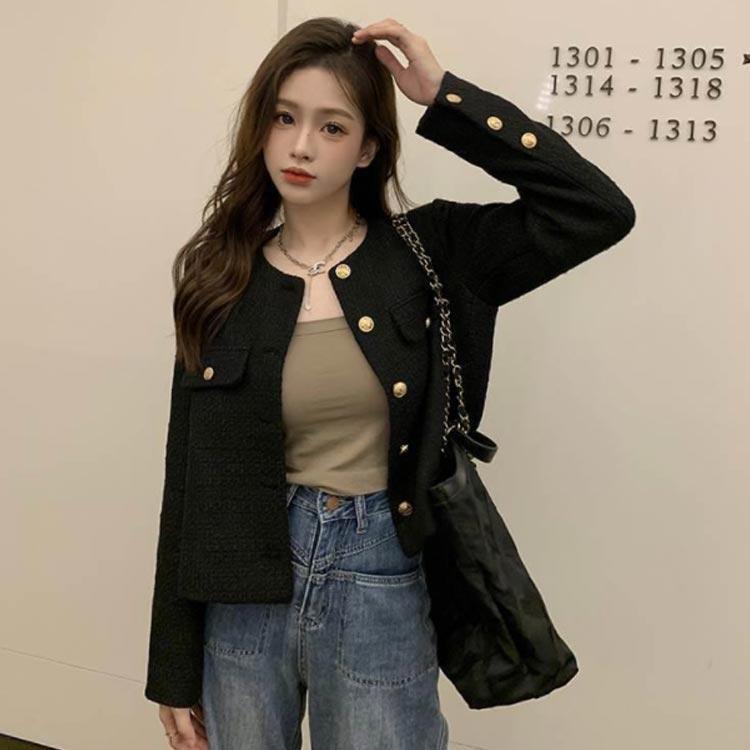 【特価】ジャケット アウター レディース ノーカラー ツイードノーカラージャケット ライトアウター オフィス パーティー 長袖ジャケット カジュアル - 画像 (3)