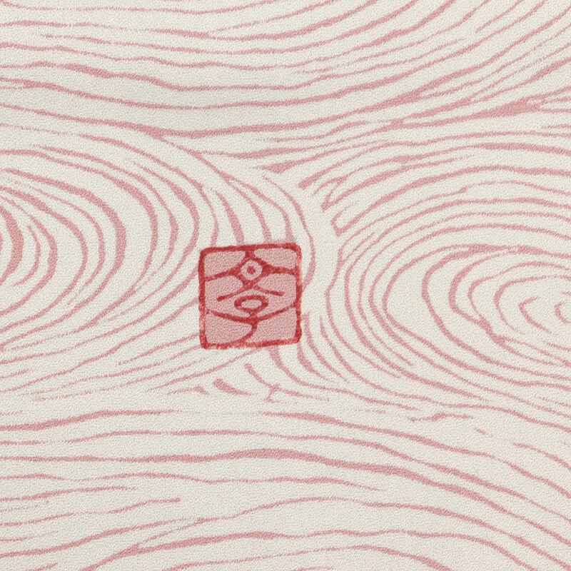 中古 訪問着 レディース 正絹 ベージュ 流水文様 色ぼかし 作家物 身丈160cm 裄丈62.5cm 仕立て上がり着物 リサイクル着物 即日発送 - 画像 (4)