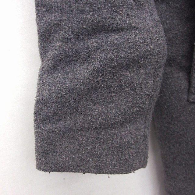 E hyphen world gallery イーハイフンワールドギャラリー HYPHEN WORLD GALLERY ピース PEACE フード コート ミドル丈 ウール混 総柄 F 灰 /HT17 レディース - 画像 (5)