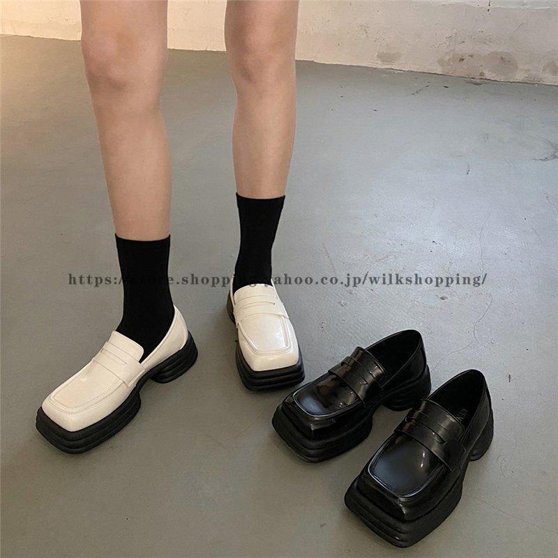 ローファー 厚底 大 歩きやすい きれいめ 制服 通学 通勤 学生 可愛い おしゃれ 美脚 脚長 着痩せ 新作 カジュアル - 画像 (4)