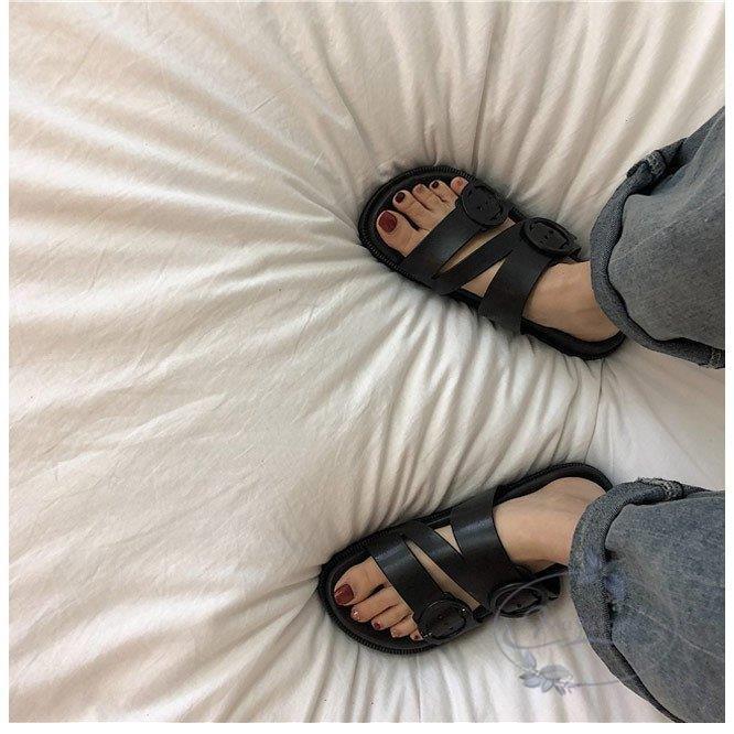 サンダル ビーチサンダル サマーサンダル ブラック 痛くない ストラップサンダル レディース 楽ちん - 画像 (3)
