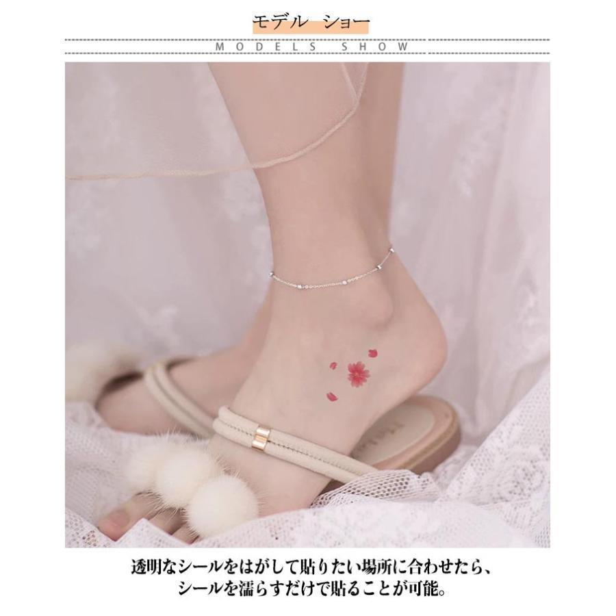 花 桜 ボディステッカー ボディーペイント 入れ墨 タトゥーシール 30枚セット シール ピンク ファッションシール レッド 刺青 ボディ - 画像 (7)