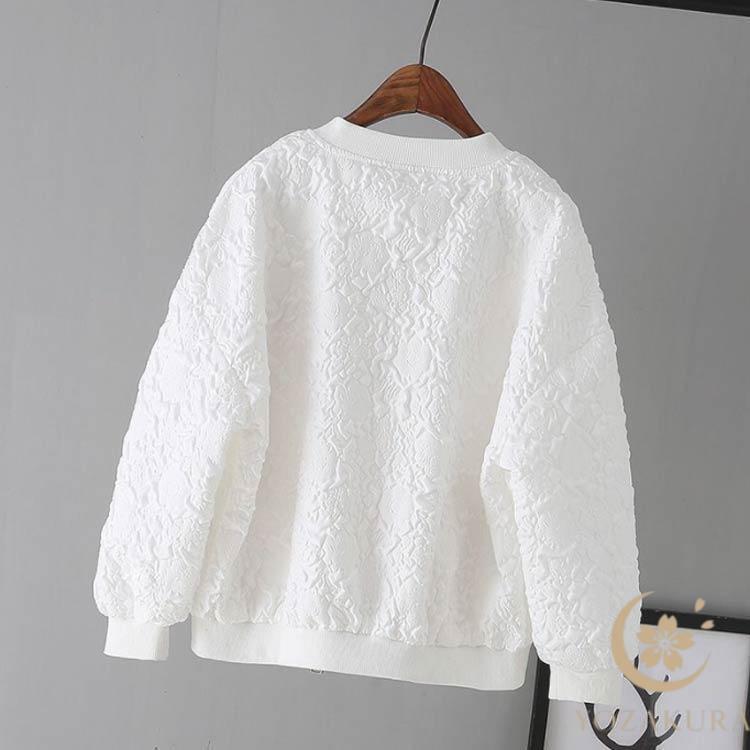 春アウター レディース ライトアウター ノーカラージャケット ブルゾン 春 秋 春ジャケット おしゃれ カジュアル ジャケット 春服 ジップアップ ト - 画像 (4)